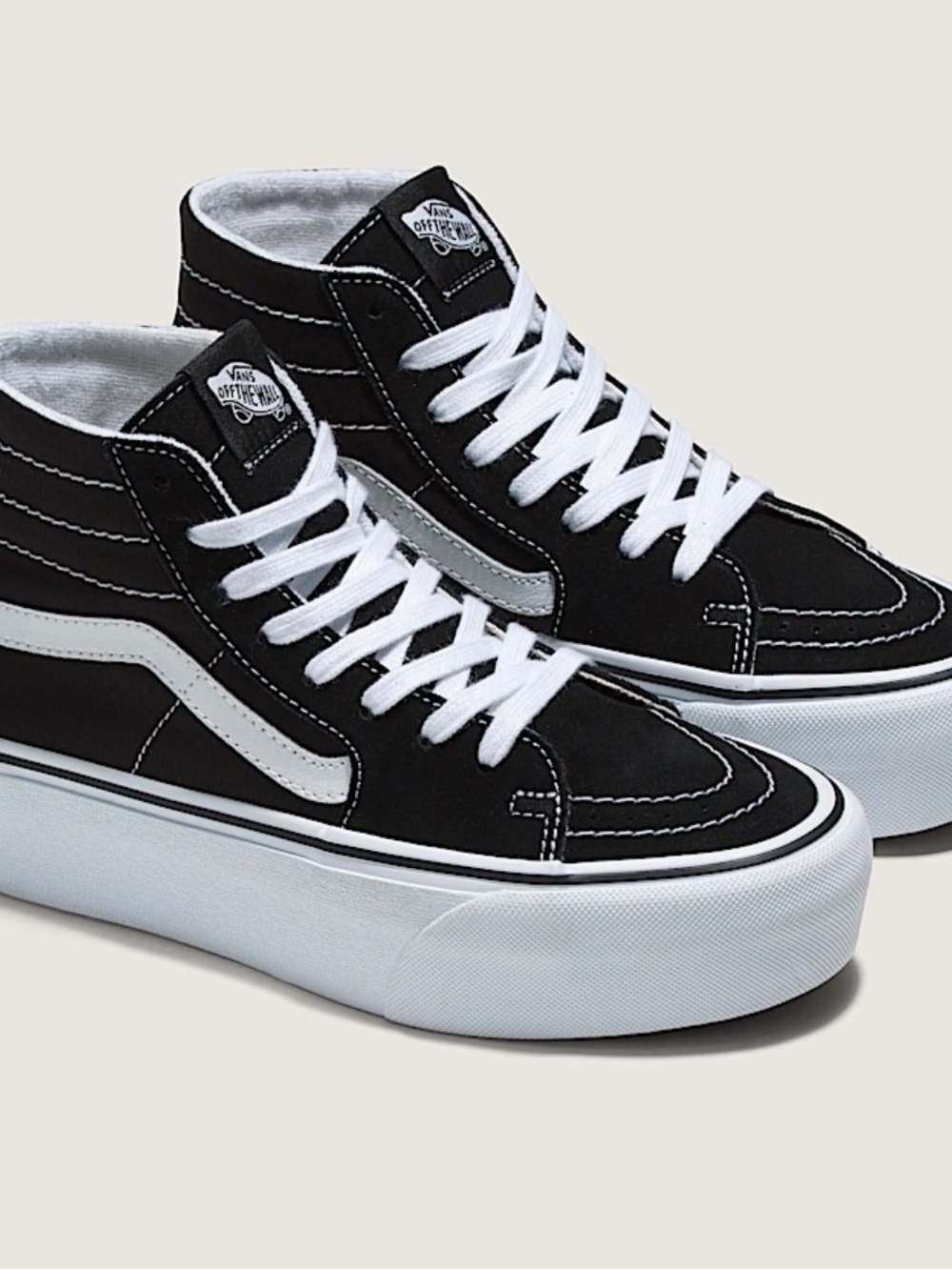 Vans | Sk8-Hi Stacked sneakers Black and White High-Top Sneakers, Size 5.5